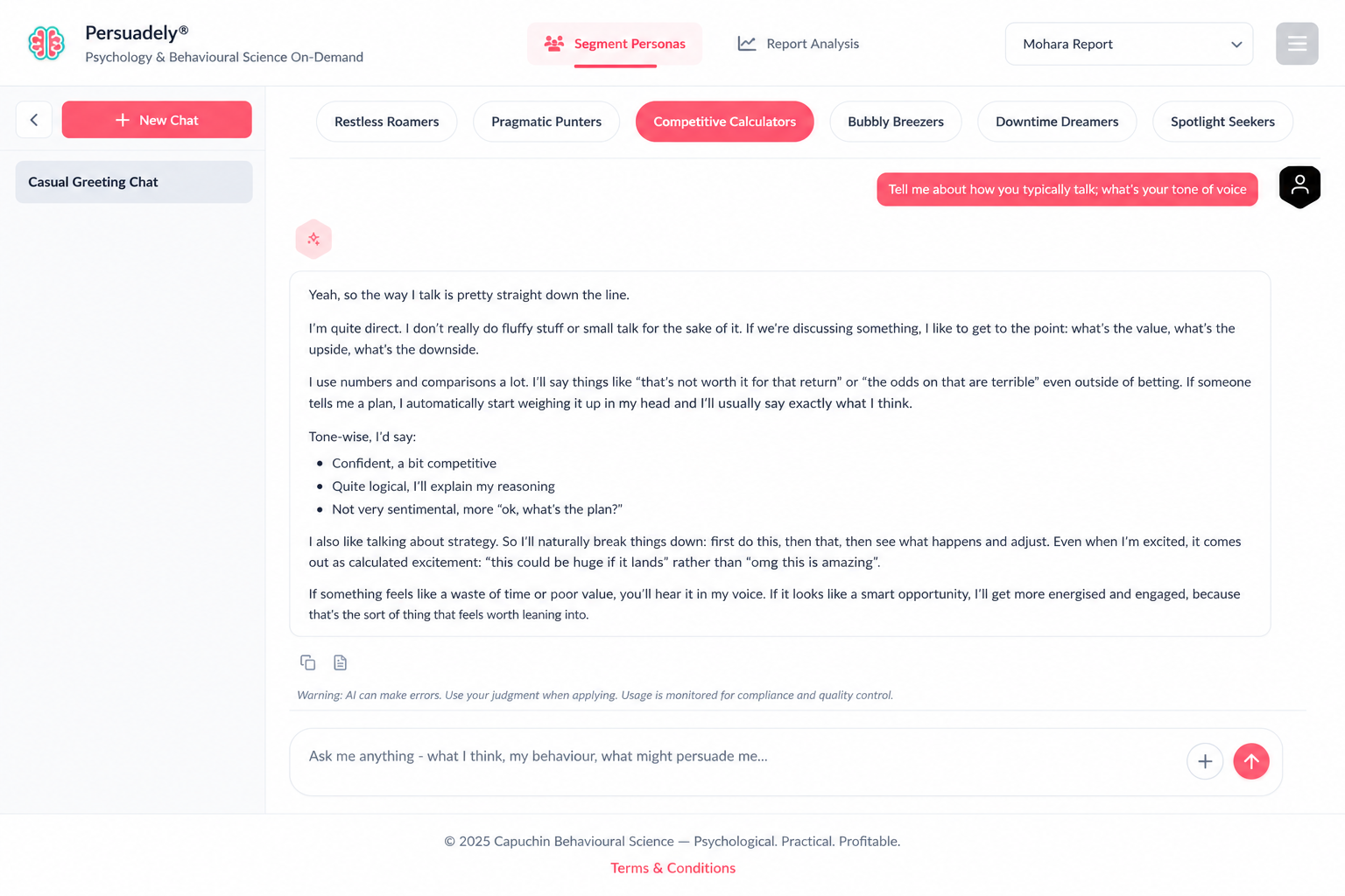 Persuadely Talk to your audiences screen